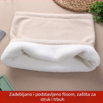 Pamučni pleteni pojas za struk s flek podstavom, topao za jesen/zimu, unisex, debeli pojas za zaštitu želuca i trbuha