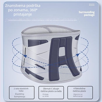 prozračna podrška za struk za sve sezone s čeličnom pločom, prilagodljiva, unisex