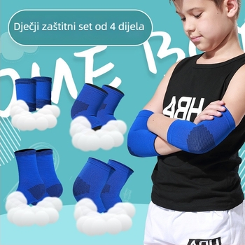 Dječji set zaštitnih štitnika za zapešće, lakat, koljeno i gležanj za košarku i nogomet – lagani profesionalni zaštitni komadi za trening