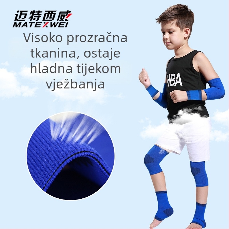 Dječji set zaštitnih štitnika za zapešće, lakat, koljeno i gležanj za košarku i nogomet – lagani profesionalni zaštitni komadi za trening