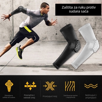 Košarkaški zaštitnik lakta od Lycra s ćelijskom strukturom – produžen, prozračan, visoka elastičnost, apsorpcija udaraca