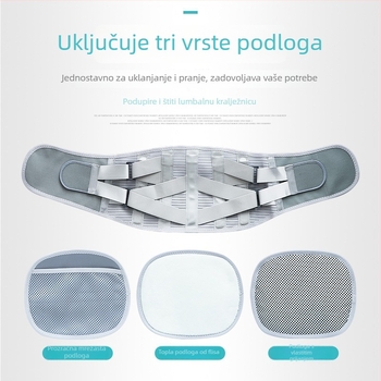 Elastični pojas za podršku donjem dijelu leđa, za fiksaciju pri uganuću i potporu hernije diska; lumbalni pojas s elastičnom remenom za fiksaciju