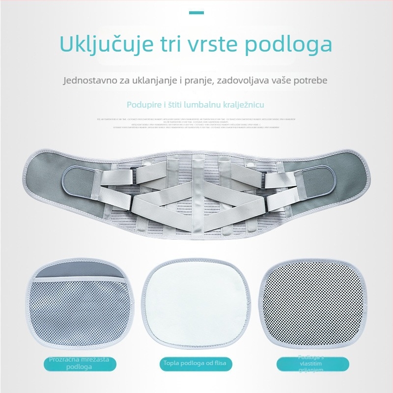 Elastični pojas za podršku donjem dijelu leđa, za fiksaciju pri uganuću i potporu hernije diska; lumbalni pojas s elastičnom remenom za fiksaciju