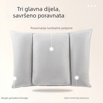 Ergonomska jastučić za struk i leđa za ured i dom, podrška za leđa na stolici, podrška tijekom trudnoće, udoban jastuk za dremku, punilo PP pamuk, navlaka od poliestera