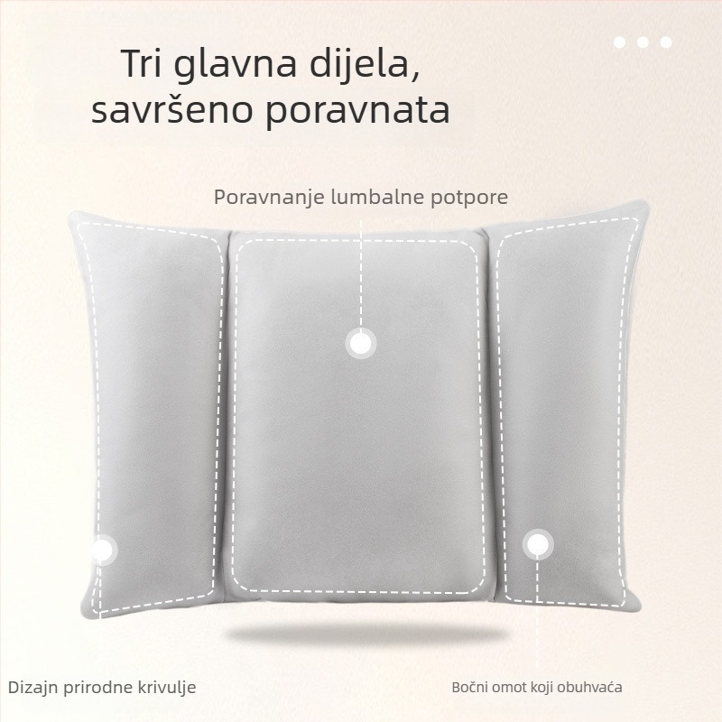 Ergonomska jastučić za struk i leđa za ured i dom, podrška za leđa na stolici, podrška tijekom trudnoće, udoban jastuk za dremku, punilo PP pamuk, navlaka od poliestera