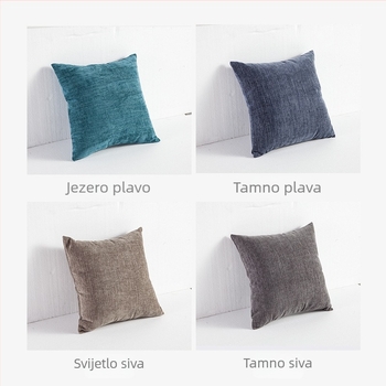 Chenille jednofarbeni jastuk za kauč, uredska podrška lumbalne, jastuk uzglavlje kreveta