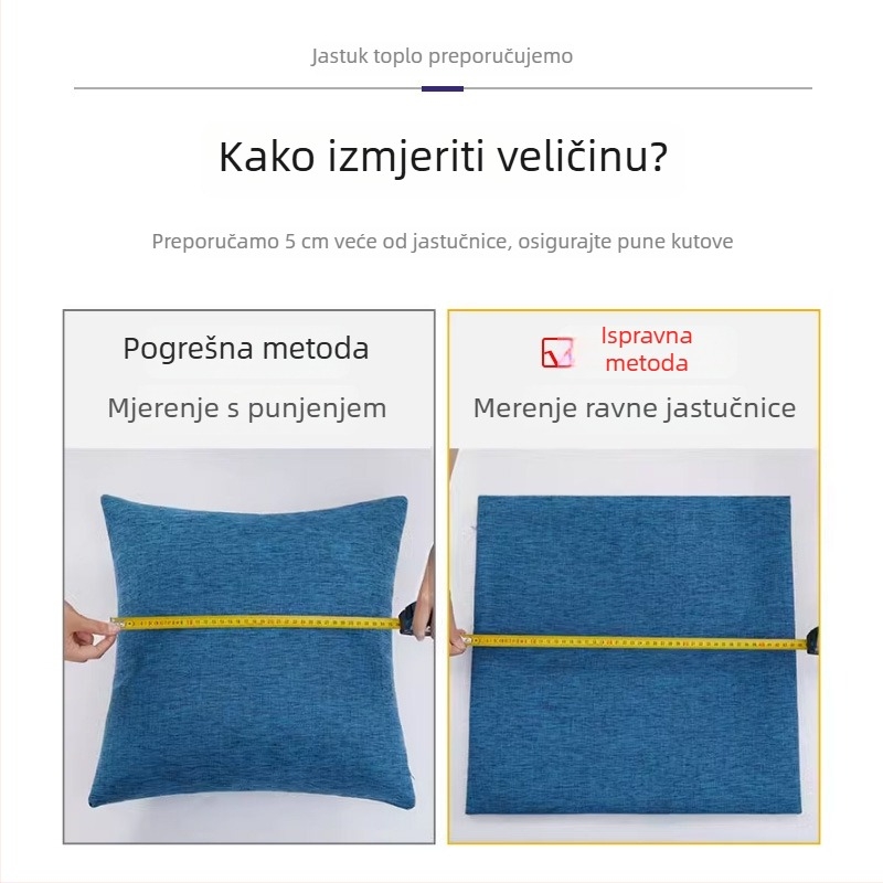 Chenille jednofarbeni jastuk za kauč, uredska podrška lumbalne, jastuk uzglavlje kreveta
