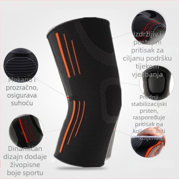Sportske koljeno zaštitne štitnike - pletene, silikon protivklizni sloj, za trčanje, košarku, planinarenje, badminton i biciklizam