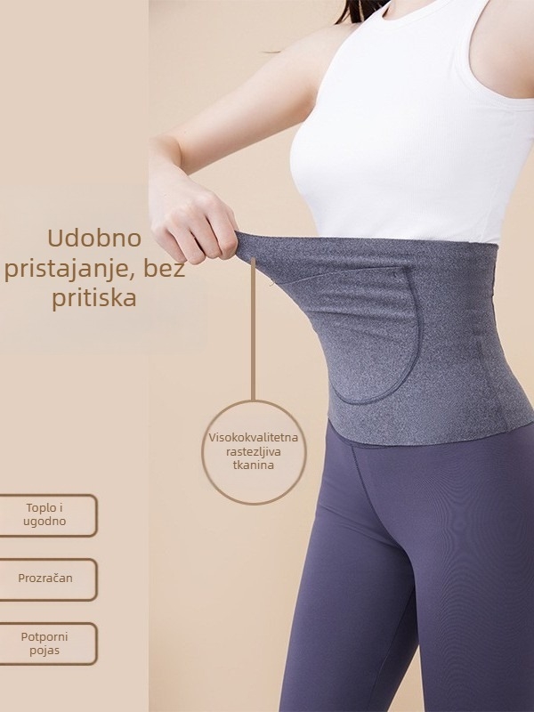 Termalni pamučni pojas za struk s džepovima, dvostruki džepovi, topao i tanak stil, zagrijava trbuh, zaštita želuca, unisex, HeatTech