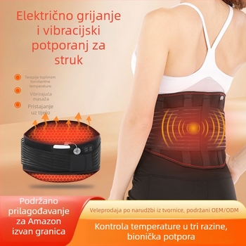 Električni grijani pojas za struk s infracrvenom terapijom, grijanje struka i trbuha, masažni pojas
