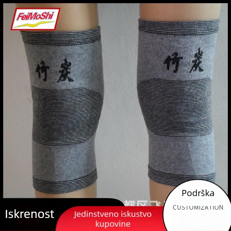 Jastučić za koljena od bambusovog ugljena, debeli, četiri strane elastičan, za fitness, toplinu i zaštitu tijekom sporta