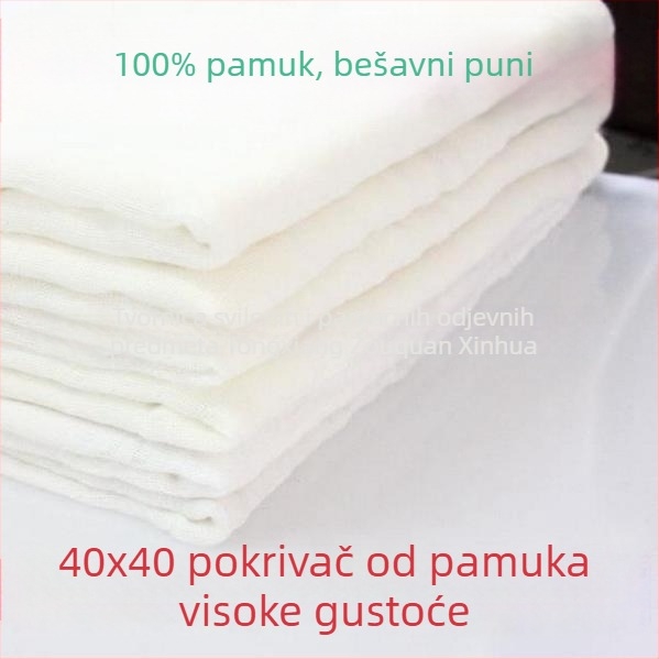 Navlaka za pokrivač od 100% pamuka gazom sa zatvaračem, jednobojna, s vezicama u kutovima, ugodna na dodir, veličina 40x40