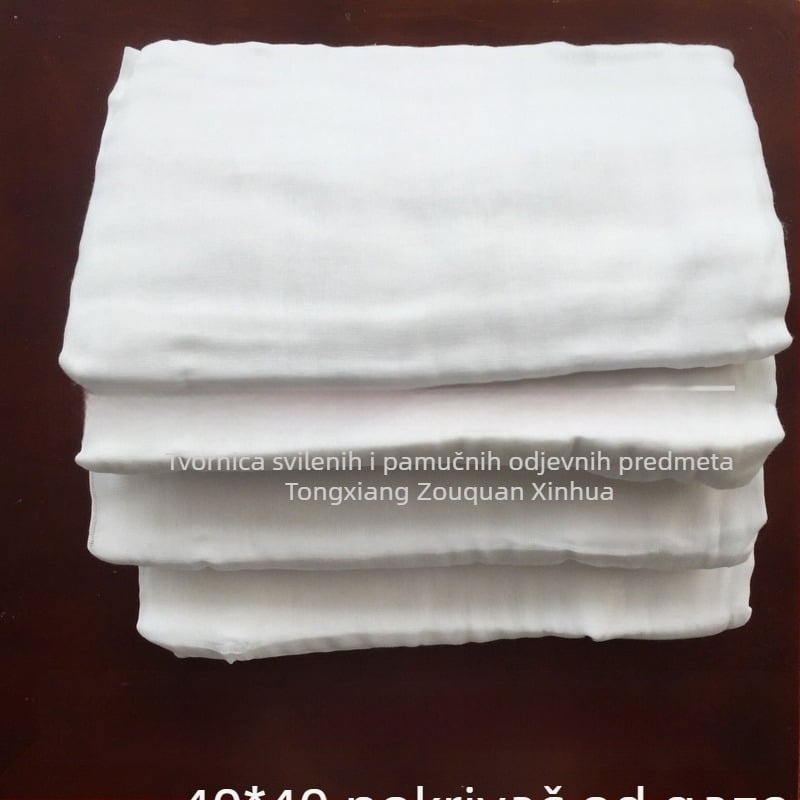 Navlaka za pokrivač od 100% pamuka gazom sa zatvaračem, jednobojna, s vezicama u kutovima, ugodna na dodir, veličina 40x40