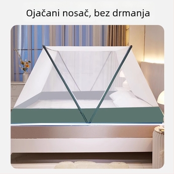 Prozirna sklopiva mreža protiv komaraca za studentski dom, krevet na kat, bez montaže