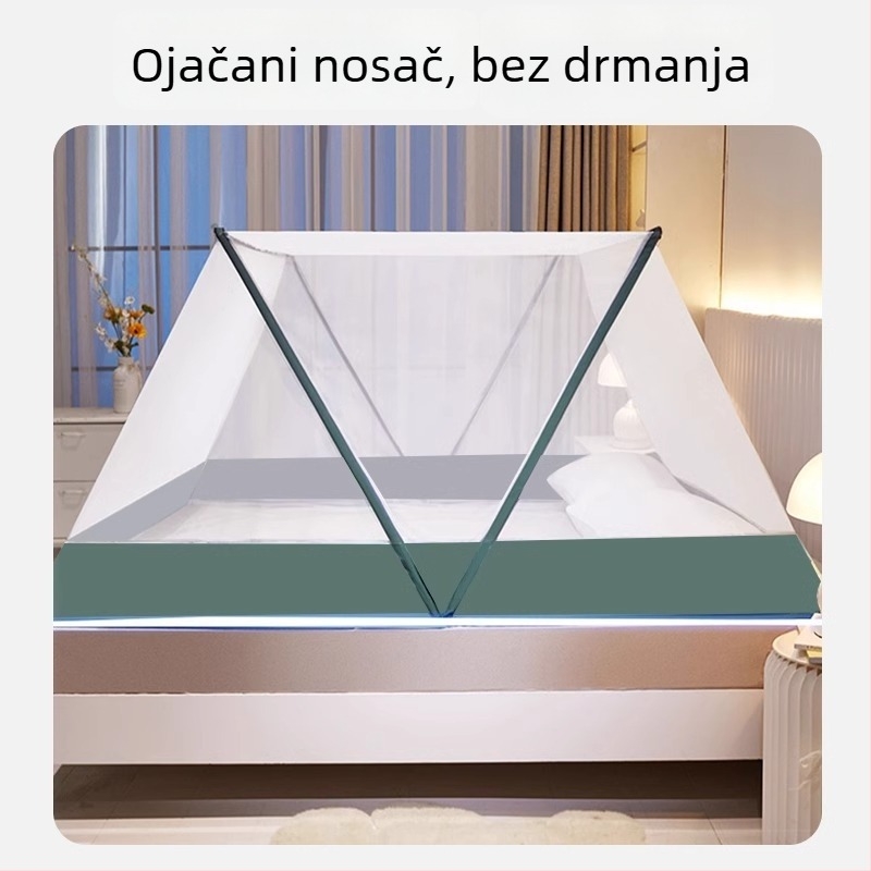 Prozirna sklopiva mreža protiv komaraca za studentski dom, krevet na kat, bez montaže