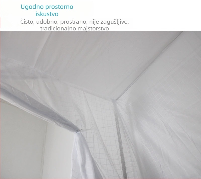ZQ tradicionalna mreža protiv komaraca za krevet, dimenzije 1.5–1.8 m, zaštitni gornji sloj protiv prašine, lotus motiv, za 2 m krevet