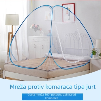 Mreža protiv komaraca u stilu jurte za kućnu spavaću sobu i studentski dom, bez ugradnje, sklopa sa zip zatvaračem