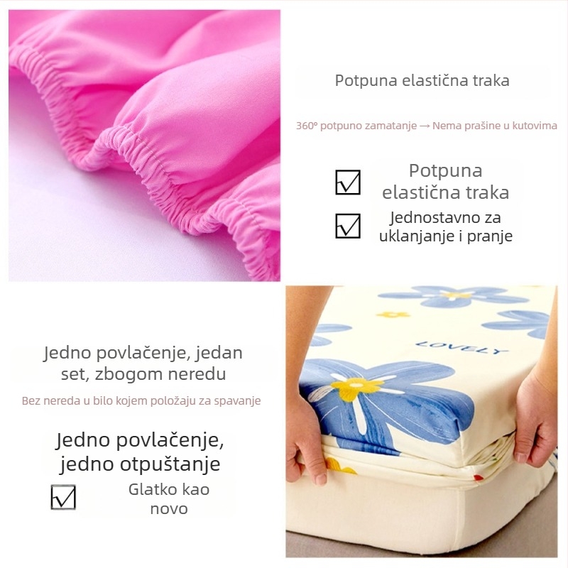Prilagođena plahta s digitalnim otiskom, brušena tkanina, protuklizna zaštitna navlaka za madrac, nordijski stil