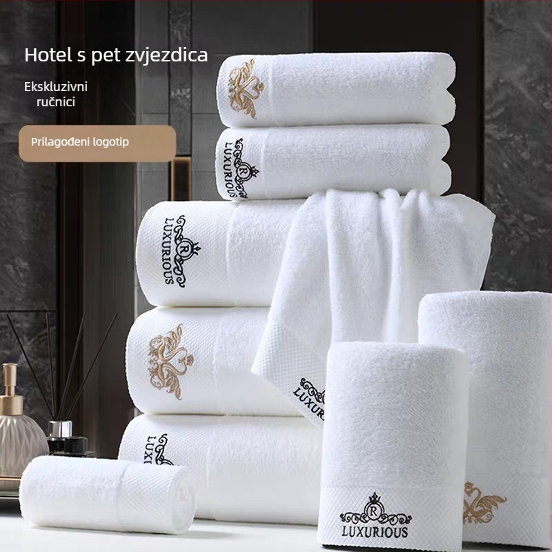 Set od 16 hotelskih ručnika od 100% pamuka s ušivenim logom