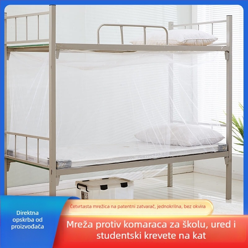 Mreža protiv komaraca za katni krevet u studentskom domu, s jednim vratima