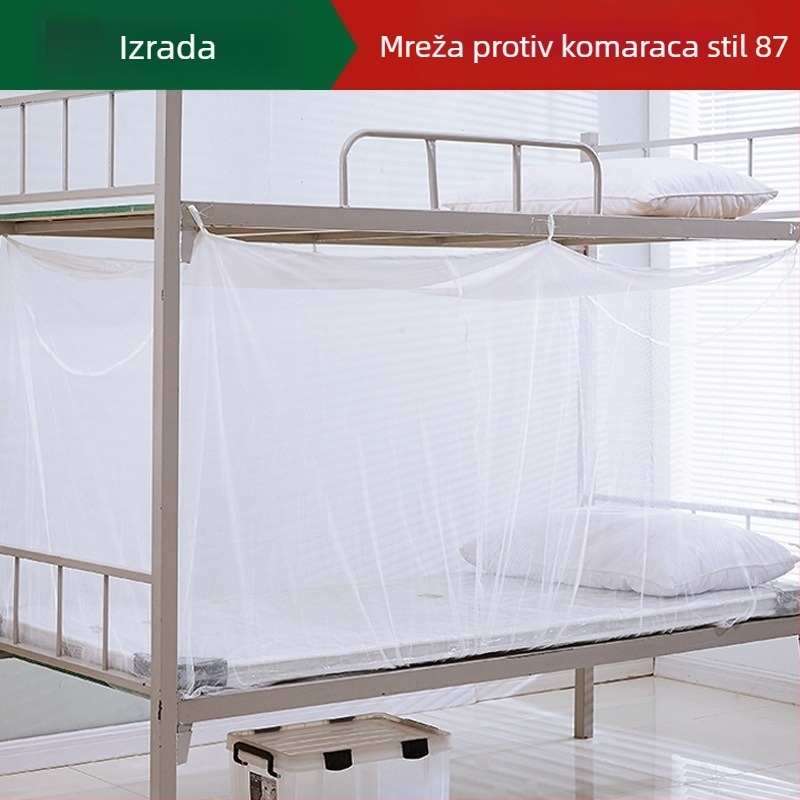Mreža protiv komaraca za katni krevet u studentskom domu, s jednim vratima
