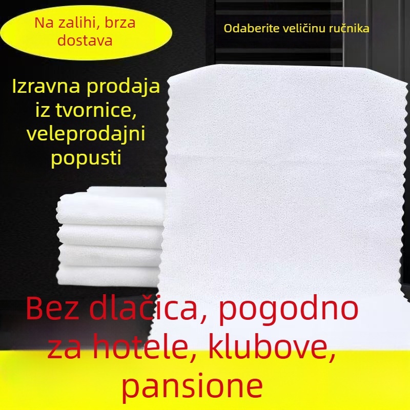 Bijeli hotelski ručnik s čipkastim rubom, za kupaonicu, ne ostavlja dlačice i ne blijedi