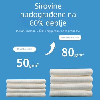 Ekstra-veliki, debeli, sklopivi ručnik za kupaonicu, individualno zapakiran za hotele i kuće za goste, nježan prema koži, pogodan za putovanja, prenosiv
