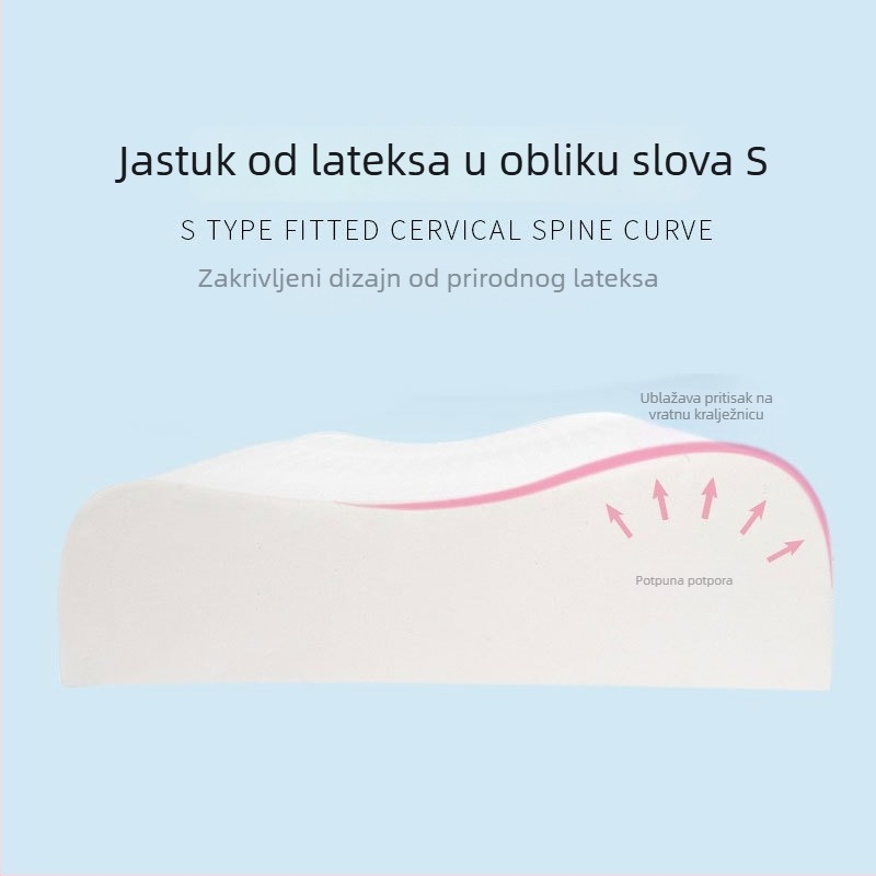 Prirodni lateksni jastuk za cervikalnu podršku, dugačak 1,5 m, za odrasle i parove
