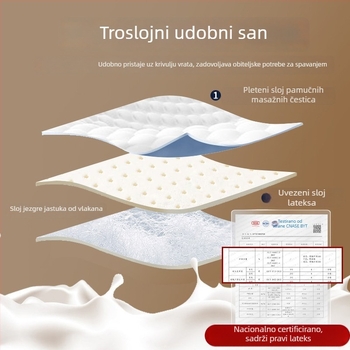 Par tajlandskih latex jastuka za kućnu upotrebu, prirodni lateks, ortopedska potpora vratnoj kralježnici