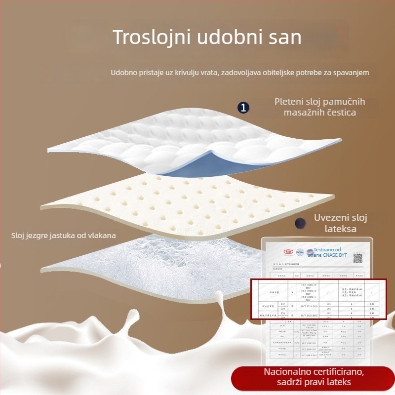 Par tajlandskih latex jastuka za kućnu upotrebu, prirodni lateks, ortopedska potpora vratnoj kralježnici