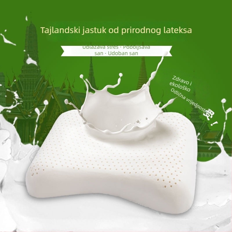 Lateksna jastučnica za vratnu podršku, zdrava jastuka, oblika bombone, prirodni lateks, za odrasle