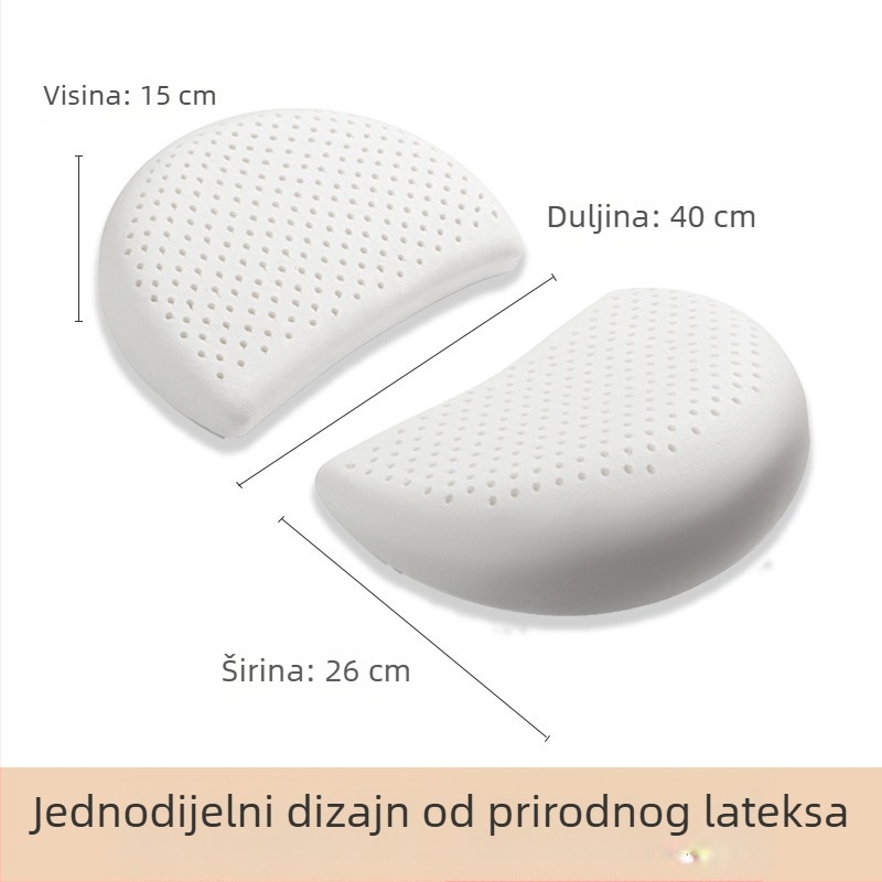 Lateksni trudnički jastuk s podrškom za struk i bočni san, podrška za trbuh, protiv grinja, uklonjiv i periv