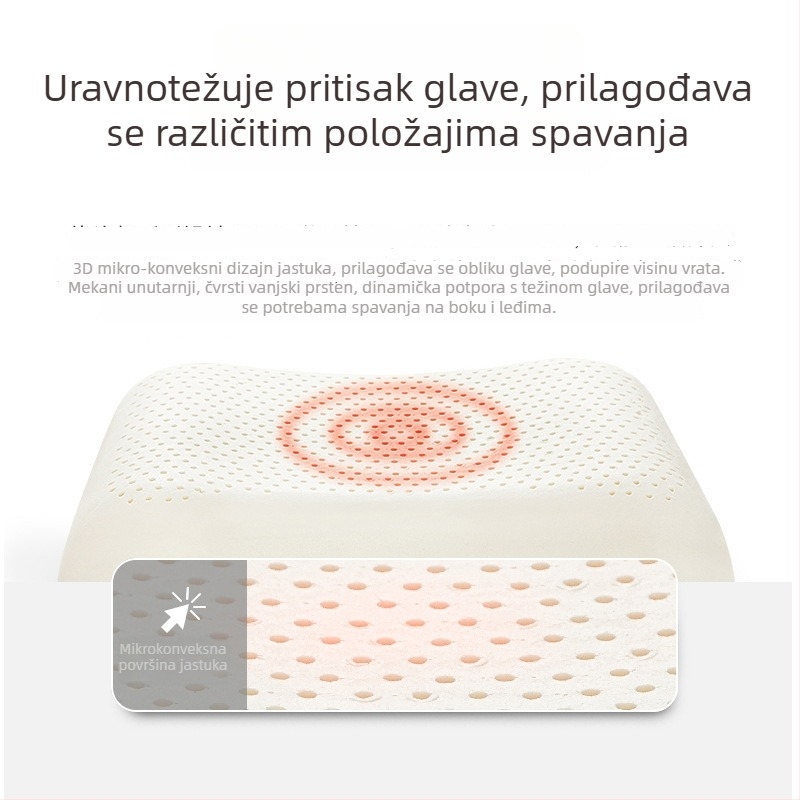 Sanruo 93% prirodni lateks, ženski jastuk za ljepotu s zakrivljenim dizajnom koji pristaje kralježnici vrata