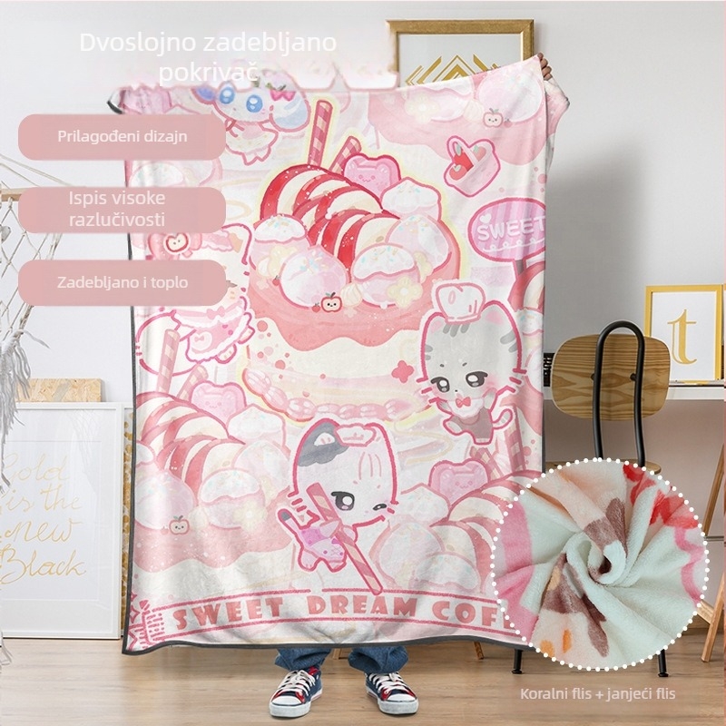 Personalizirana flanel deka za klimatizaciju, uredski odmor, šal i pokrivač