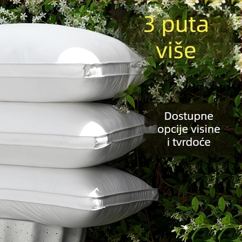 Izuzetno visok pravokutni jezgra jastuka, debeli i čvrsti, hotelsko oversized jezgro jastuka, bijeli pamučni navlaka, punilo od poliesternih vlakana, visina 15.1–20 cm