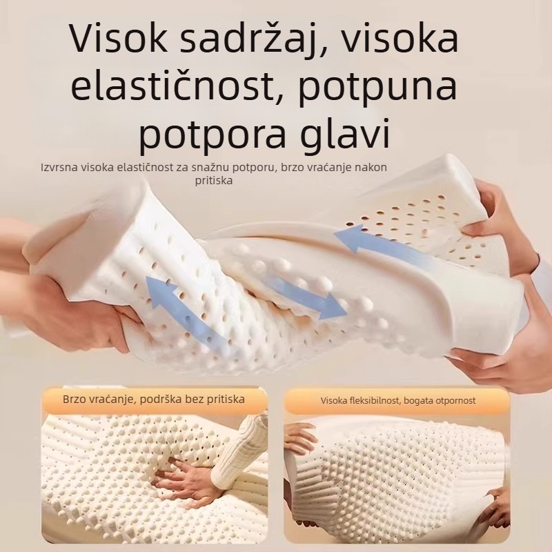 Prirodni latex jastuk za vratnu podršku, potpora cervikalnoj kralježnici, jezgro jastuka od lateksa, univerzalni model za odrasle