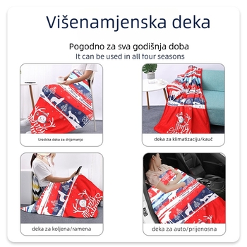 Prilagođena flanel deka za prekograničnu trgovinu, debela ultra‑fin vlakna, prugasti uzorak, veličine 80×130 cm i 100×140 cm, moderni minimalistički stil, pogodno za sve sezone