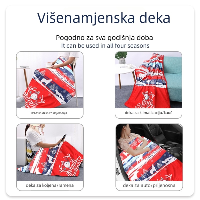 Prilagođena flanel deka za prekograničnu trgovinu, debela ultra‑fin vlakna, prugasti uzorak, veličine 80×130 cm i 100×140 cm, moderni minimalistički stil, pogodno za sve sezone