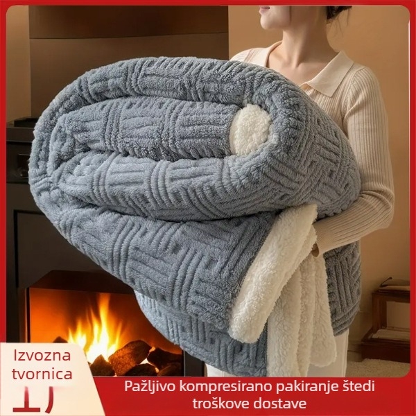 Eden koral fleece deka — nordijski stil, dvostruko debela, poliester, za jesen i zimu, jednobojna, veličine 100x150 cm do 200x230 cm.