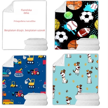 Prilagođeni flanelni pokrivač za dom i kauč, ovčji fleece, pokrivač za klimatizaciju, uredski odmor