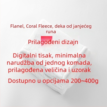 Prilagođena flanel deka s digitalnim printom, crtani motiv, ovčji velur i koralni pliš, za odmor