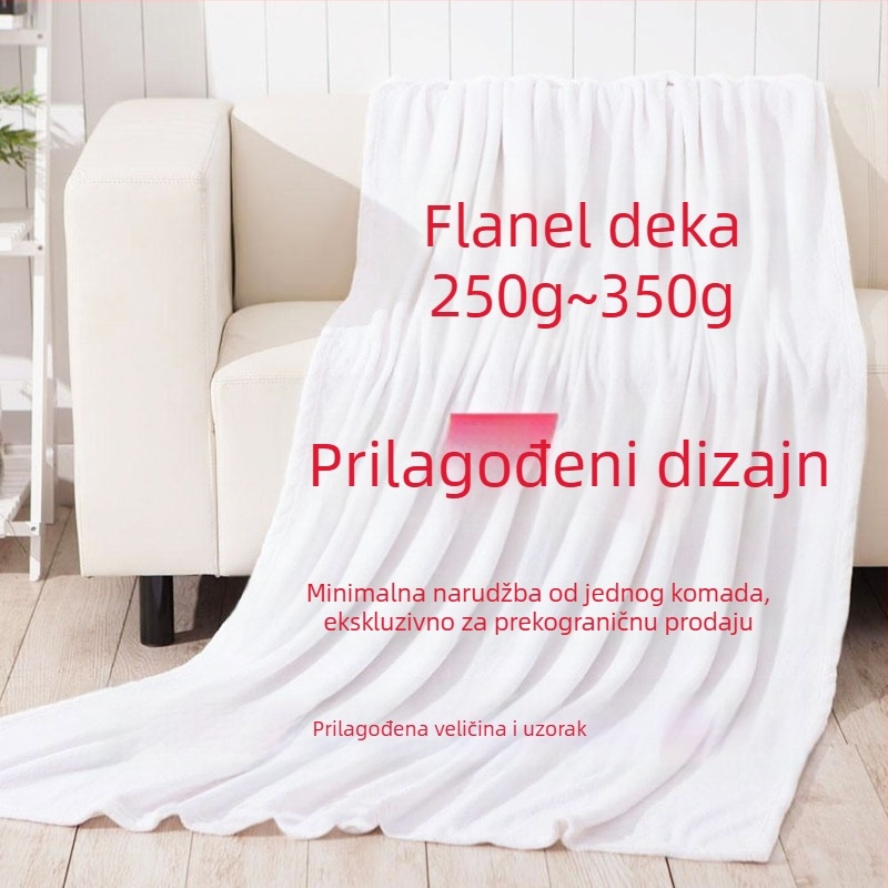 Prilagođena flanel deka s digitalnim printom, crtani motiv, ovčji velur i koralni pliš, za odmor