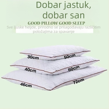 Jastuk od čistog pamuka s punjenjem heljdine ljuspice, tri sloja potpore za vrat, prozračan