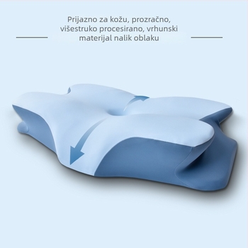 Jastuk od memorijske pjene, oblik leptira, cervikalni jastuk, visina 10–15 cm, težina 0,5–1,0 kg