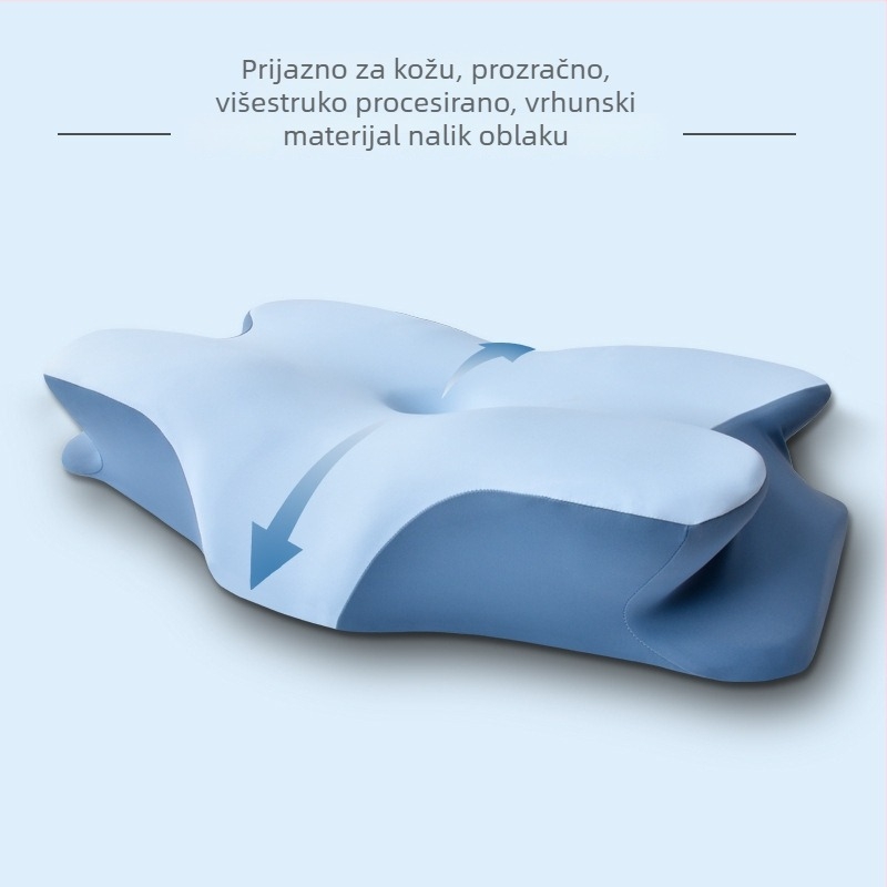 Jastuk od memorijske pjene, oblik leptira, cervikalni jastuk, visina 10–15 cm, težina 0,5–1,0 kg
