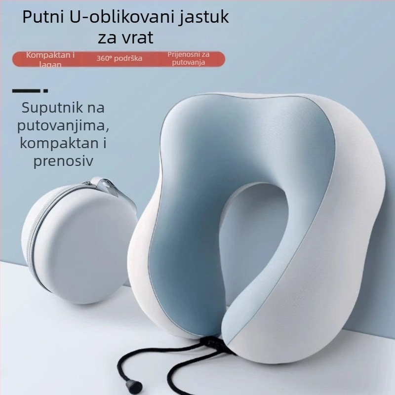 Nova Ice Silk U-oblika jastučnica s memory foamom i slojem zraka, bez pritiska na vrat, za kratko drijemanje, kompaktno odlaganje