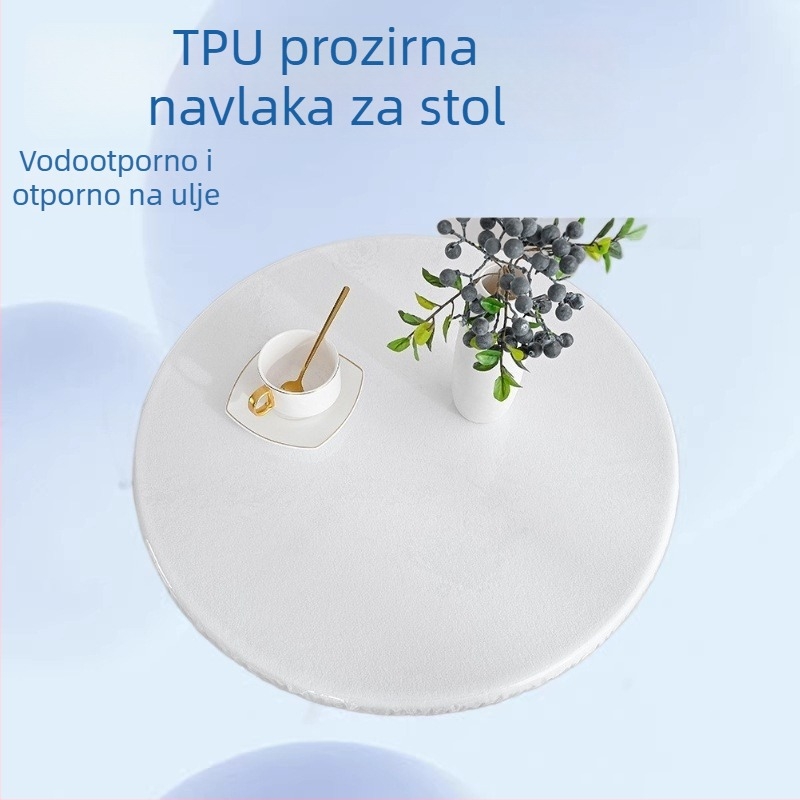 Prozirni kružni TPU podmetač za stol – zaštita od prašine, vodootporan, otporan na ulje, protuklizna zaštita za stol i stolice