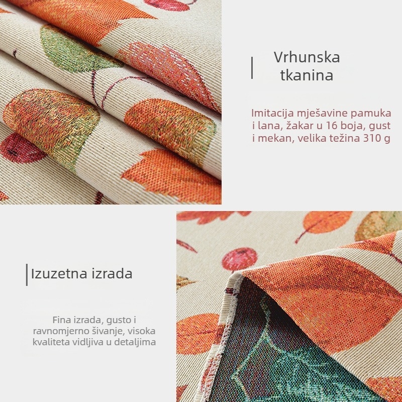 Jacquard stolnjak s imitacijom pamuka i lana, retro dizajn visoke klase za blagovaonu i kavni stol, zaštita od prašine, dekorativan i prilagodljiv