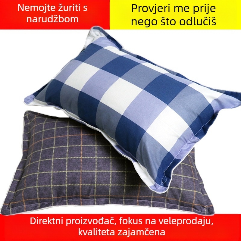 Tvornicki direktno – studentska jastuk za dom, jednostrani jastuk od pjene, prugasto kariran uzorak, s navlakom, s odvojivim jezgrom