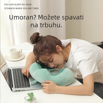 U oblik jastuk za vrat s PP pamukom, za automobil i avion, s izbočenim dizajnom i logom